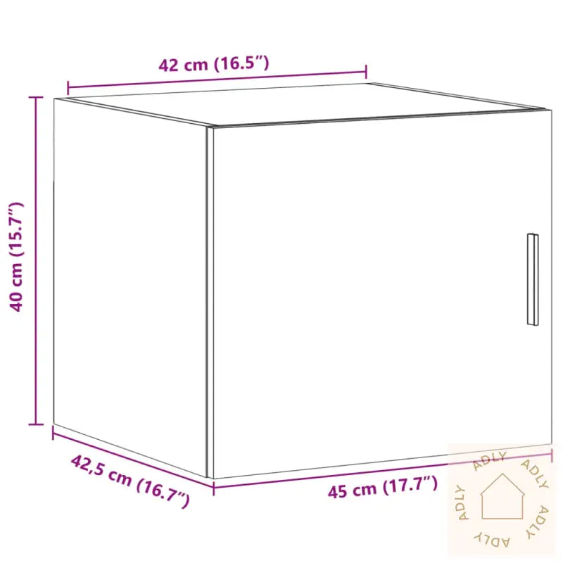 Veggskap Betonggrå 45X42,5X40 Cm Konstruert Tre