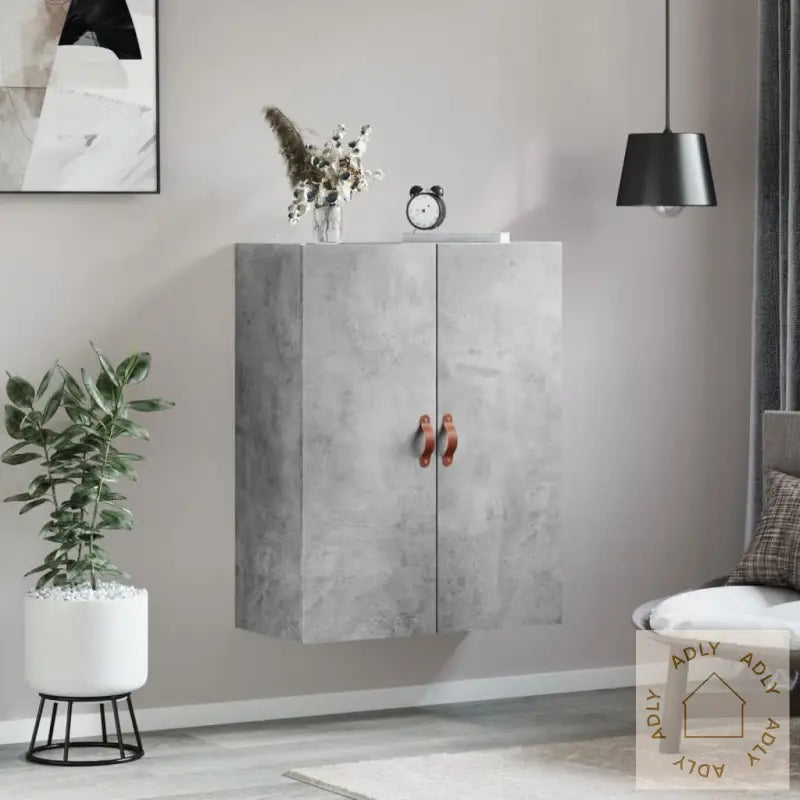 Veggskap Betonggrå 69,5X34X90 Cm