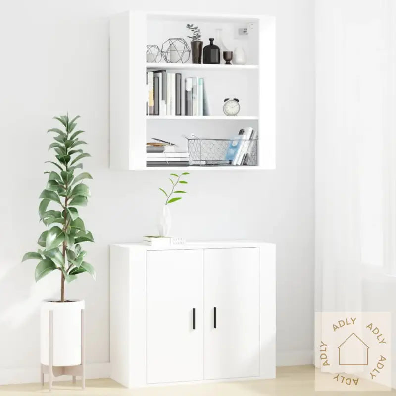 Veggskap Hvit 80X33X80 Cm Konstruert Tre