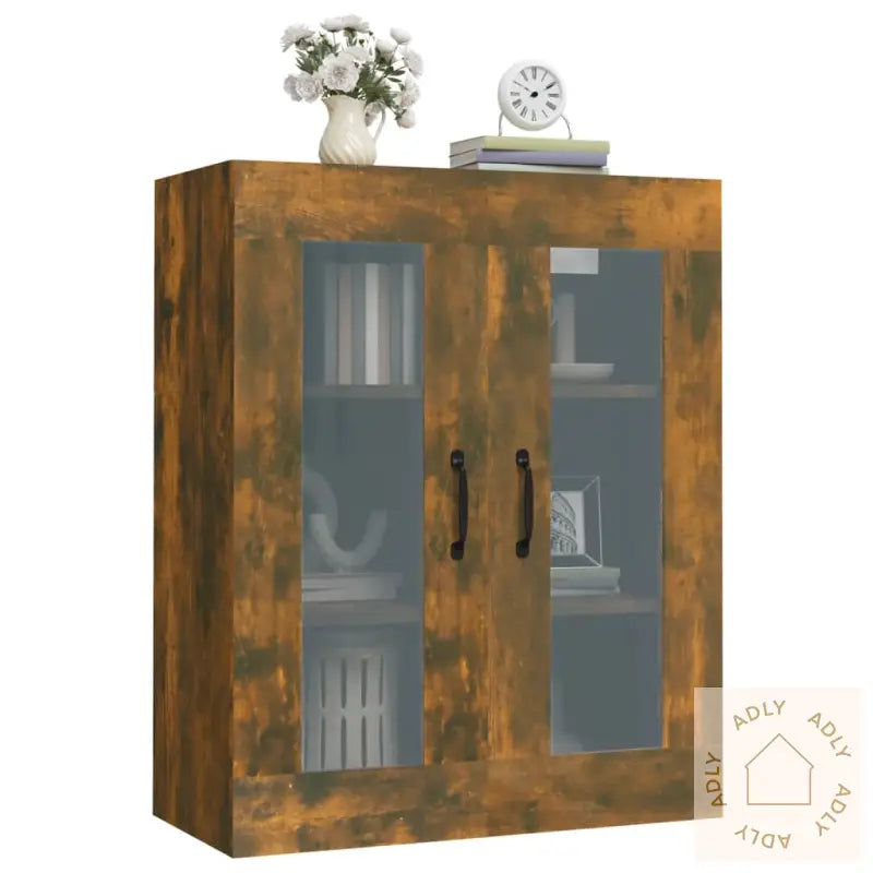 Hengende Veggskap Røkt Eik 69,5X34X90 Cm