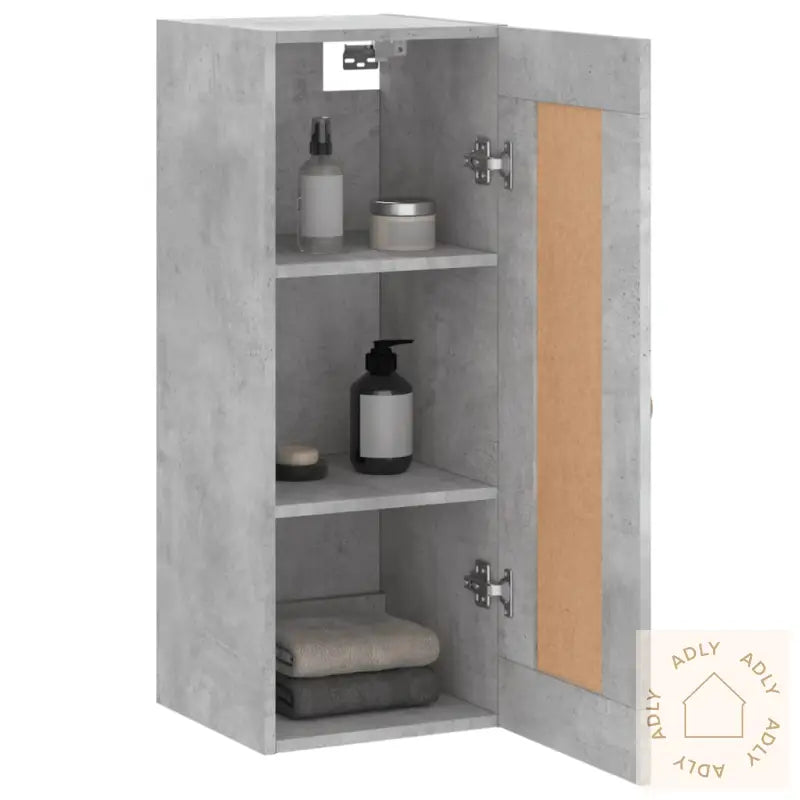 Veggskap Betonggrå 34,5X34X90 Cm Konstruert Tre