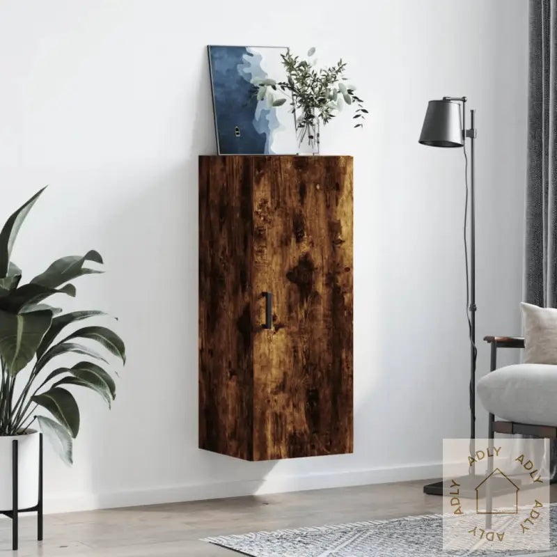 Veggskap Røkt Eik 34,5X34X90 Cm