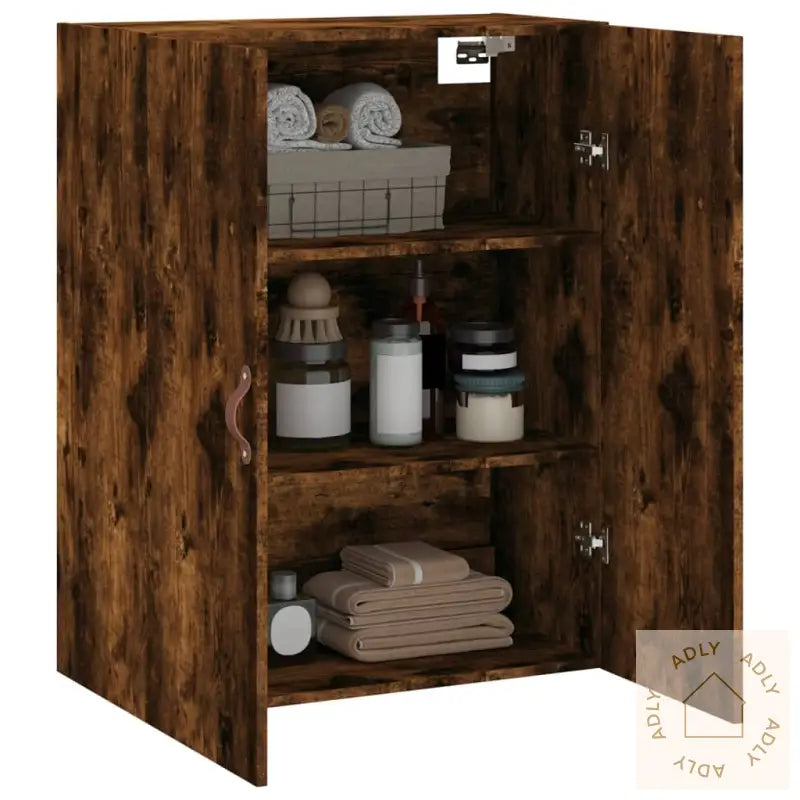 Veggskap Røkt Eik 69,5X34X90 Cm