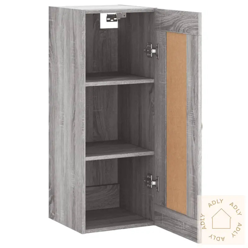 Veggmontert Skap Grå Sonoma 34,5X34X90 Cm Konstruert Tre