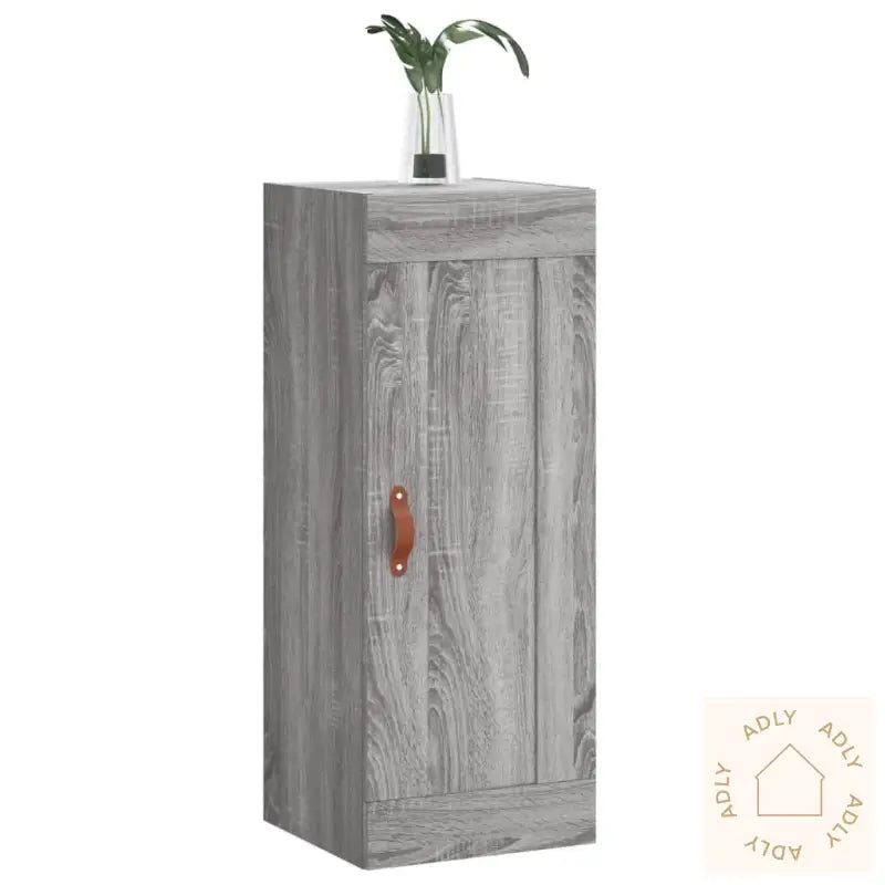 Veggmontert Skap Grå Sonoma 34,5X34X90 Cm Konstruert Tre