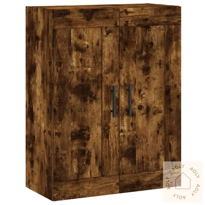 Veggskap Røkt Eik 69,5X34X90 Cm Konstruert Tre