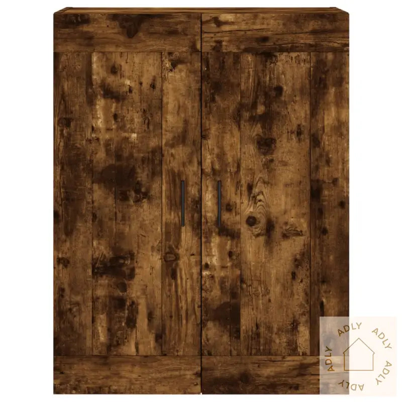 Veggskap Røkt Eik 69,5X34X90 Cm Konstruert Tre