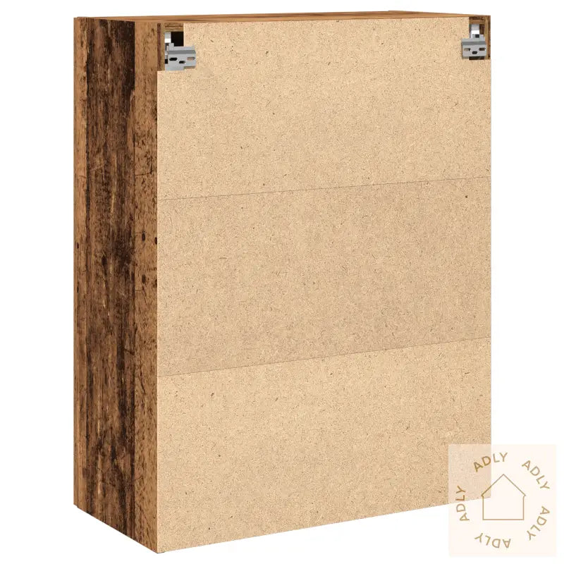 Vegghengt Skap Med Glassdører - Gammelt Tre - 69.5X34X90 Cm