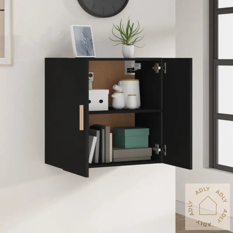Veggskap Svart 60X30X60 Cm Konstruert Tre