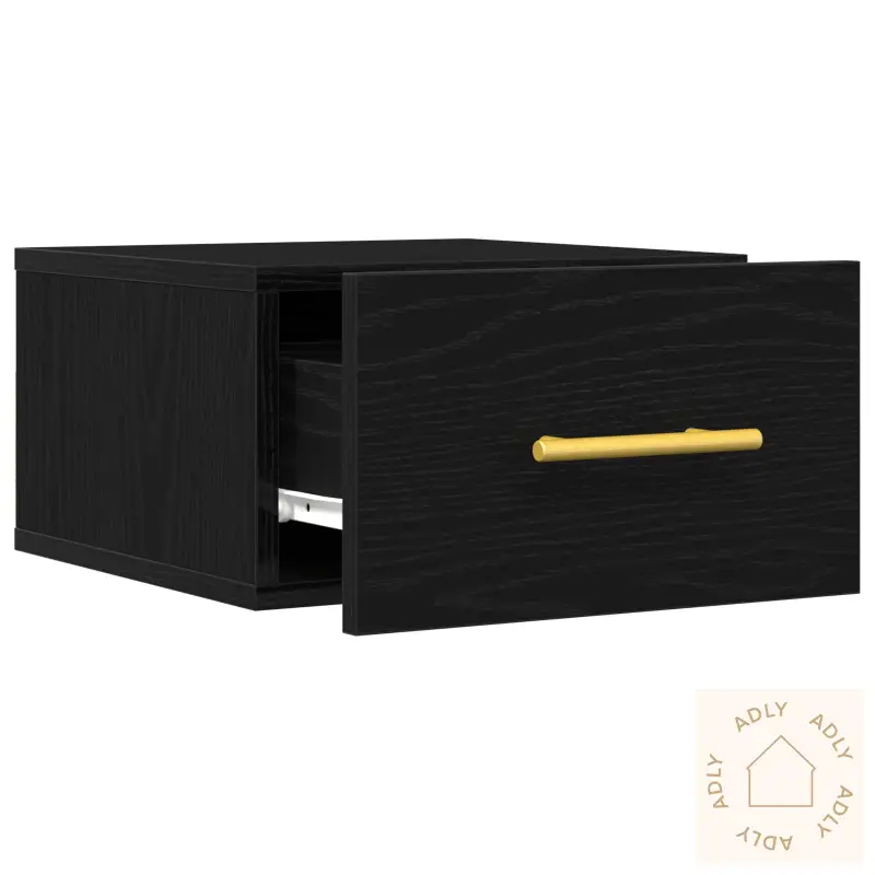 Kveldsbord 2 Stk Veggmonterte Svart Eik 35X35X20 Cm