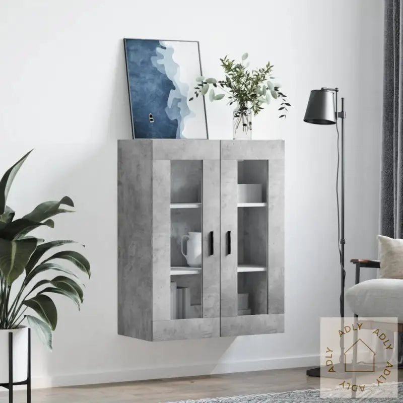 Veggskap Betonggrå 69,5X34X90 Cm