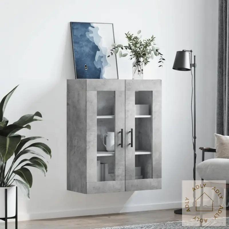 Veggskap Betonggrå 69,5X34X90 Cm
