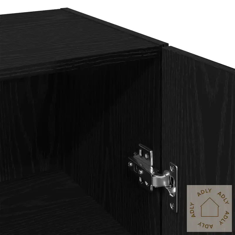 Veggmontert Skap Svart Eik 34,5X34X90 Cm Konstruert Tre