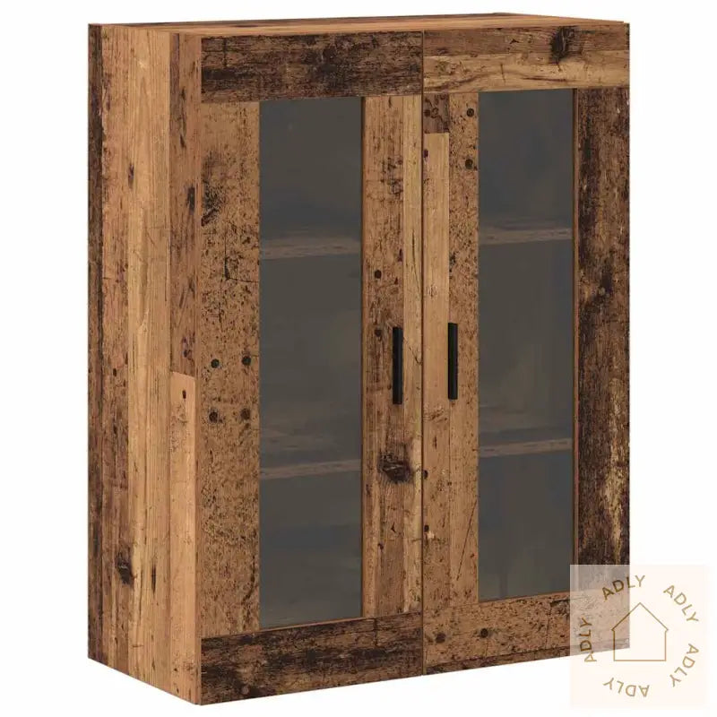 Vegghengte Skap 2 Stk I Gamletre, Mål: 69,5 X 34 X 90 Cm. Laget Av Konstruert Tre.