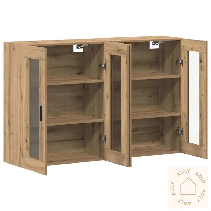 Vegghengte Skap 2 Stk I Artisan Eik, 69,5 X 34 X 90 Cm. Laget Av Konstruert Tre.