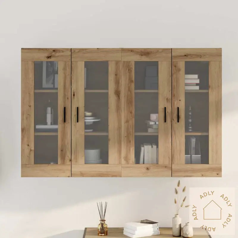 Vegghengte Skap 2 Stk I Artisan Eik, 69,5 X 34 X 90 Cm. Laget Av Konstruert Tre.