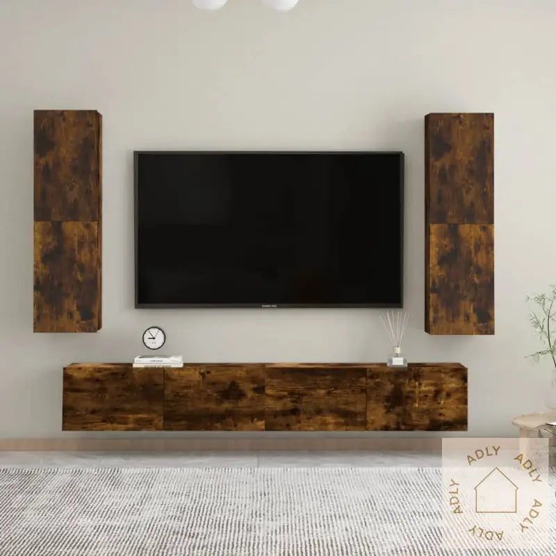 Vegghengt Tv-Benk Røkt Eik 30,5X30X110 Cm