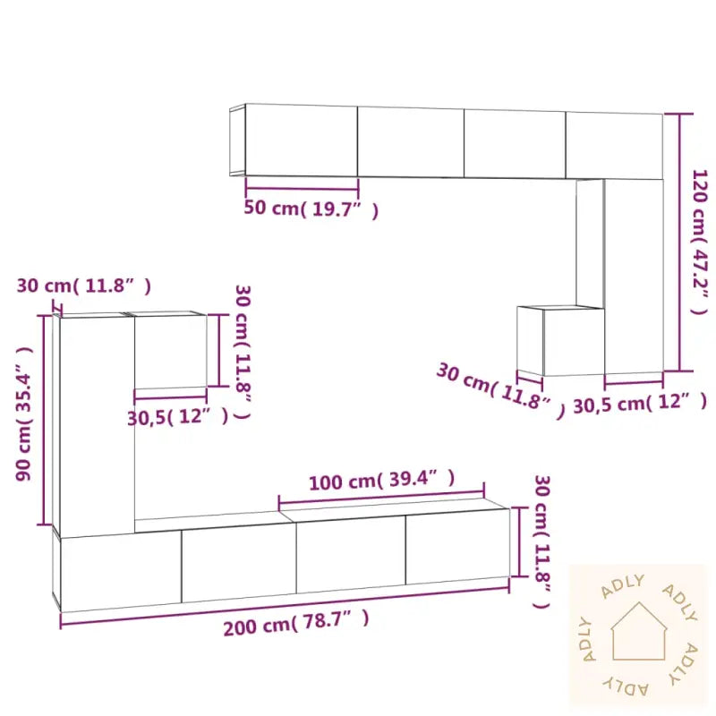 Veggmontert Tv-Benk Hvit Konstruert Tre
