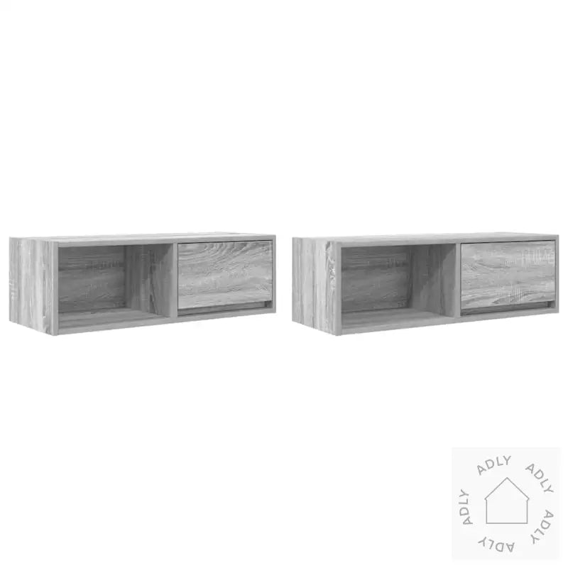 Tv-Benker 2 Stk Grå Sonoma 80X31X25,5 Cm Konstruert Tre