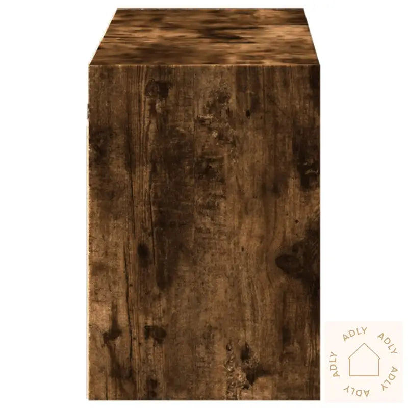 Vegghengt Tv-Benk Med Led Røkt Eik 130X31X45 Cm