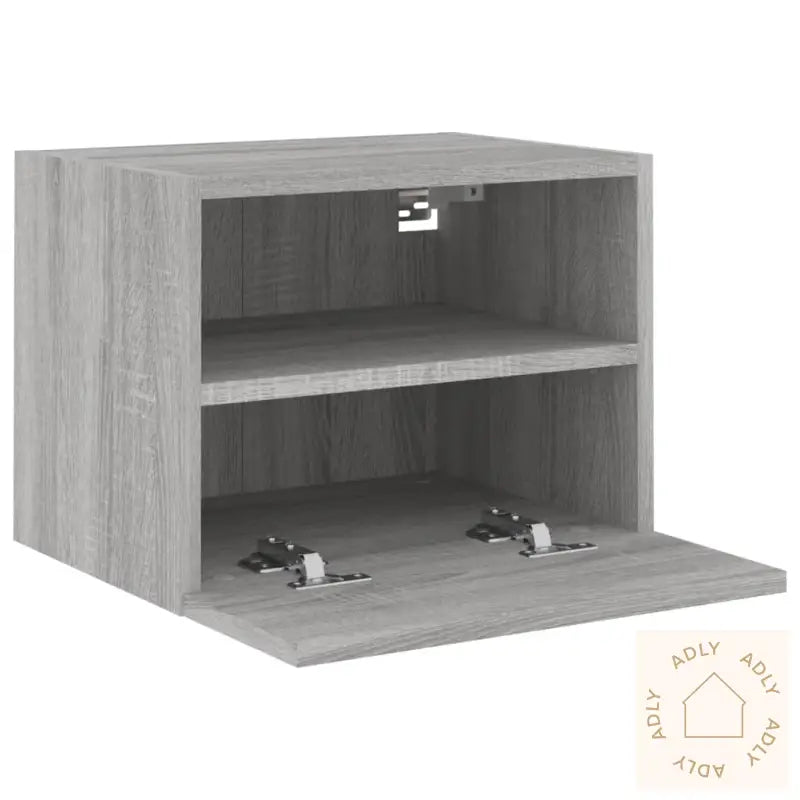 Vegghengt Tv-Benk 2 Stk Grå Sonoma 40X30X30 Cm Konstruert Tre