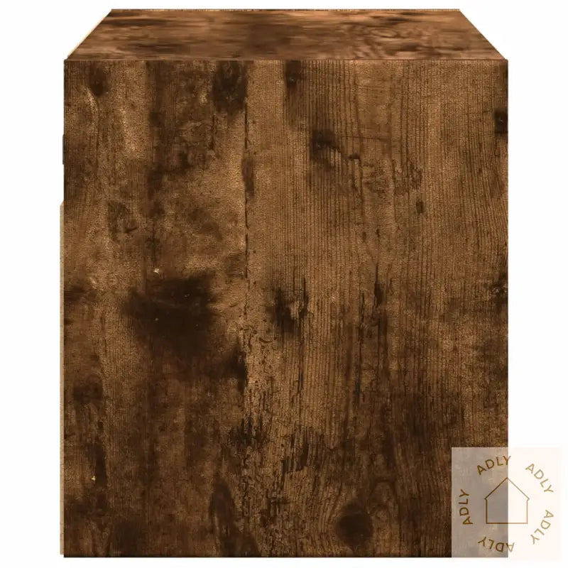 Vegghengt Tv-Benk Med Led Røkt Eik 80X31X35 Cm