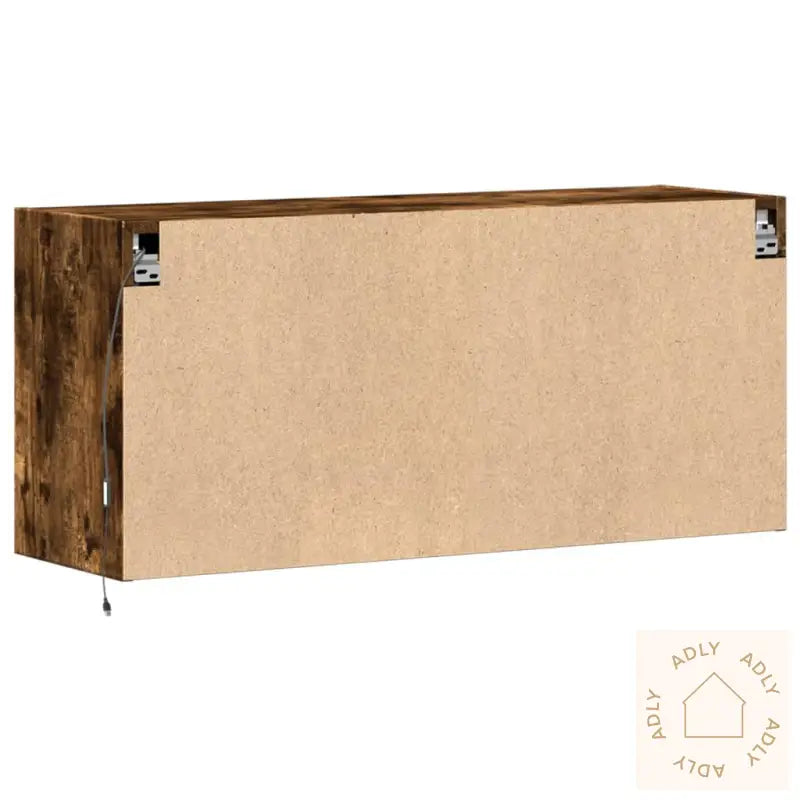 Vegghengt Tv-Benk Med Led Røkt Eik 100X31X45 Cm