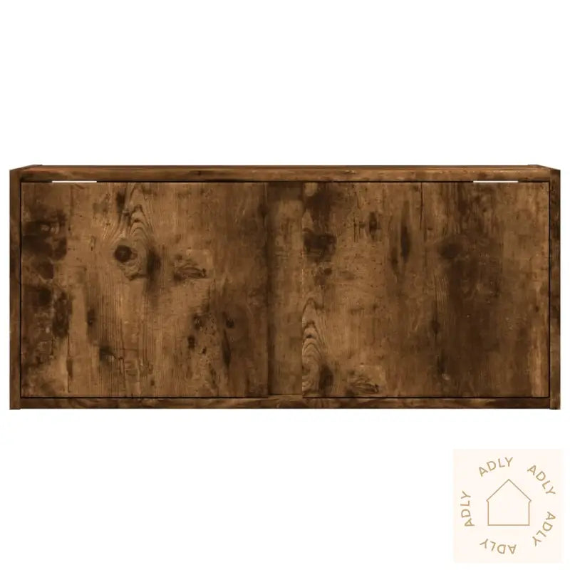 Vegghengt Tv-Benk Med Led Røkt Eik 80X31X35 Cm