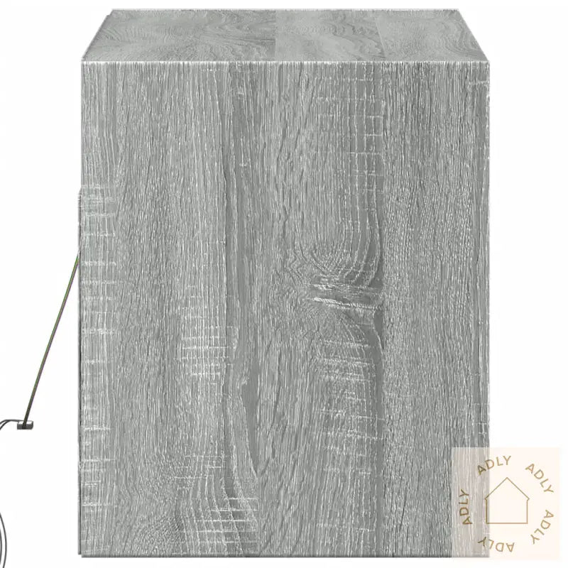 Vegghengt Tv-Benk Med Led Grå Sonoma 100X31X35 Cm