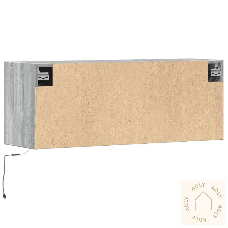 Vegghengt Tv-Benk Med Led Grå Sonoma 100X31X35 Cm