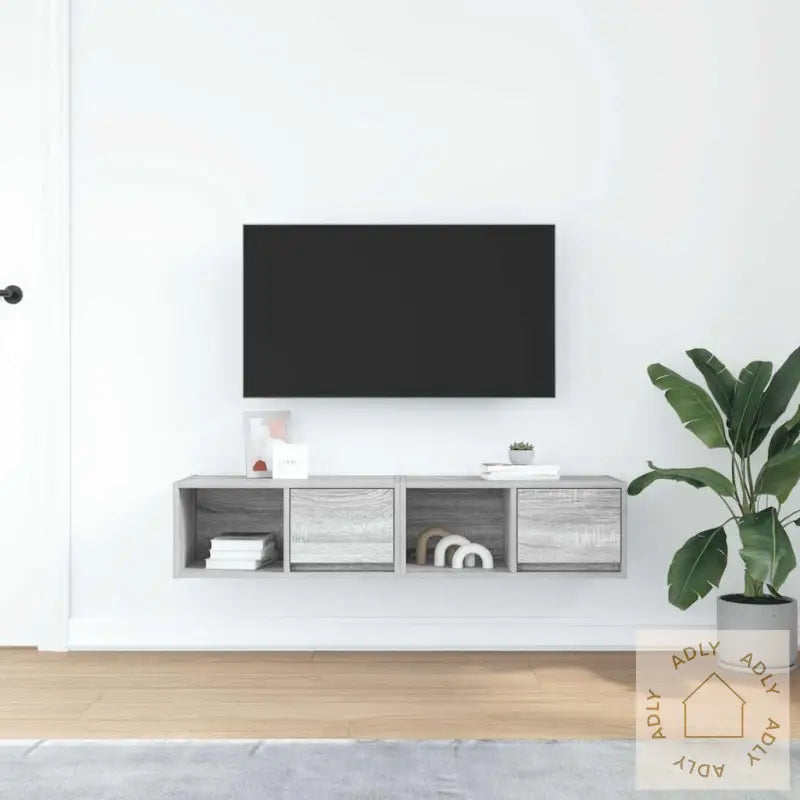 Tv-Benker 2 Stk Grå Sonoma 60X31X25,5 Cm Konstruert Tre