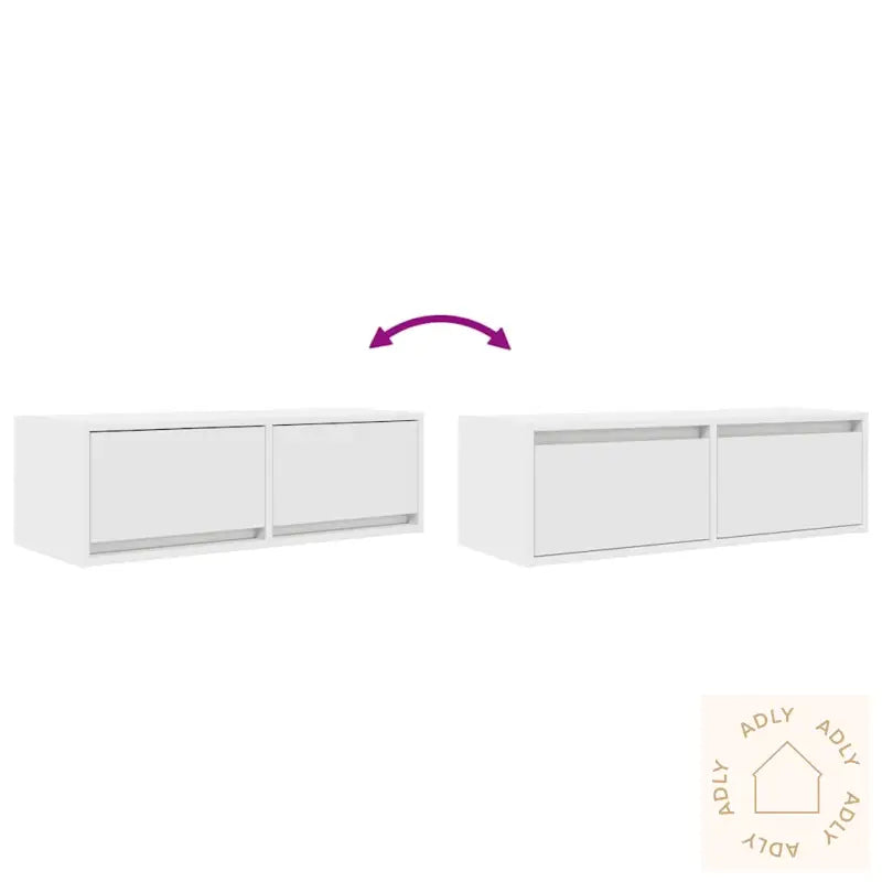 Tv-Benker 2 Stk Hvit 80X31X25,5 Cm Konstruert Tre