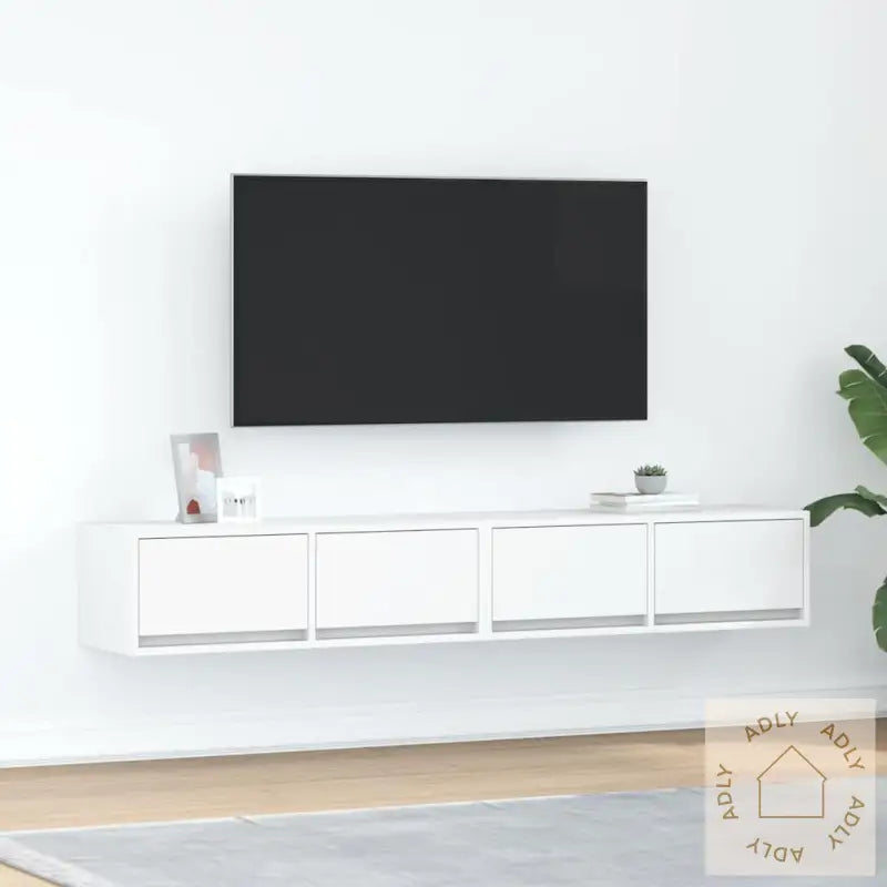 Tv-Benker 2 Stk Hvit 80X31X25,5 Cm Konstruert Tre