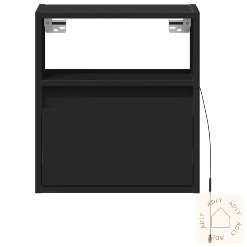 Vegghengte Tv-Benker Med Led 2 Stk Svart 41X31X45 Cm