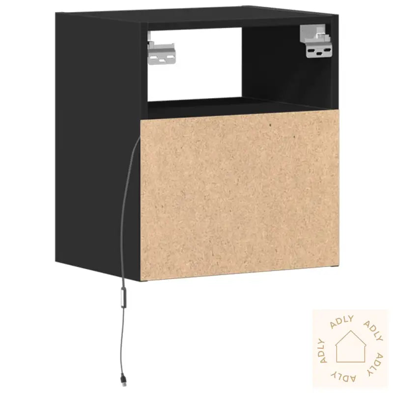 Vegghengte Tv-Benker Med Led 2 Stk Svart 41X31X45 Cm