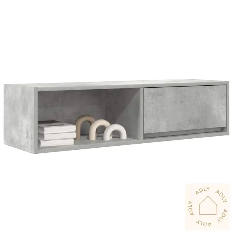 Tv-Benk Betonggrå 100X31X25,5 Cm Konstruert Tre