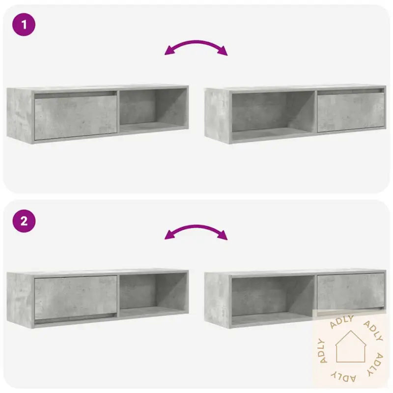 Tv-Benk Betonggrå 100X31X25,5 Cm Konstruert Tre