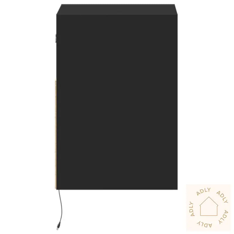 Vegghengt Tv-Benk Med Led Svart 41X31X45 Cm