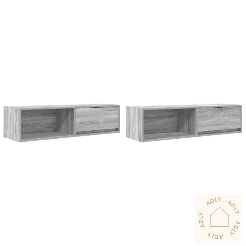 Tv-Benker 2 Stk Grå Sonoma 100X31X25,5 Cm Konstruert Tre