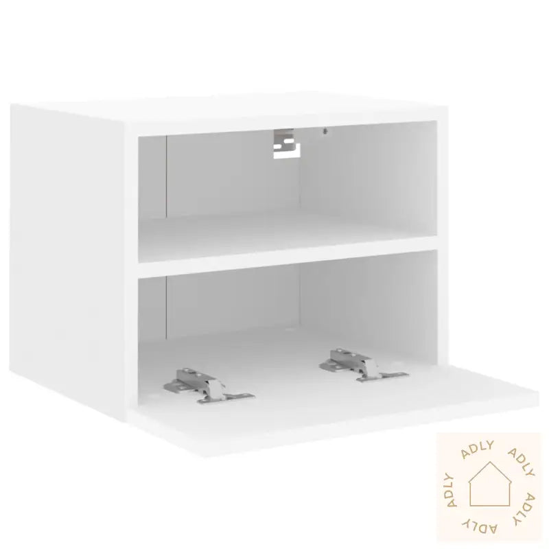 Veggmonterte Tv-Benker 2 Stk Hvit 40X30X30 Cm Konstruert Tre