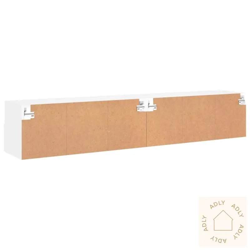 Vegghengte Tv-Benker 2 Stk Hvit 80X30X30 Cm Konstruert Tre