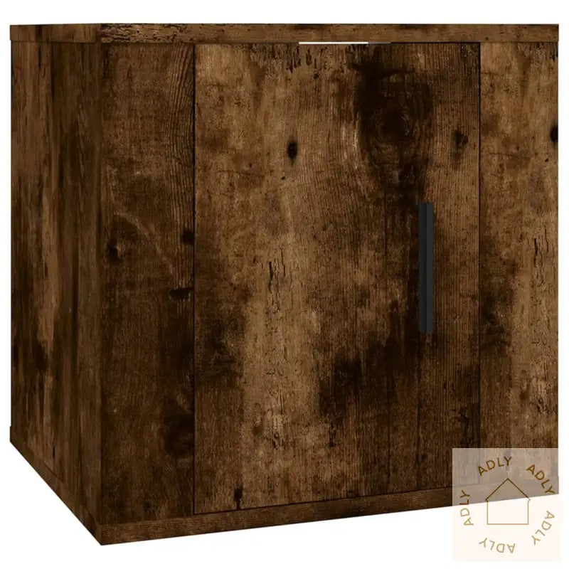 Vegghengte Tv-Benker 2 Stk Røkt Eik 40X34,5X40 Cm