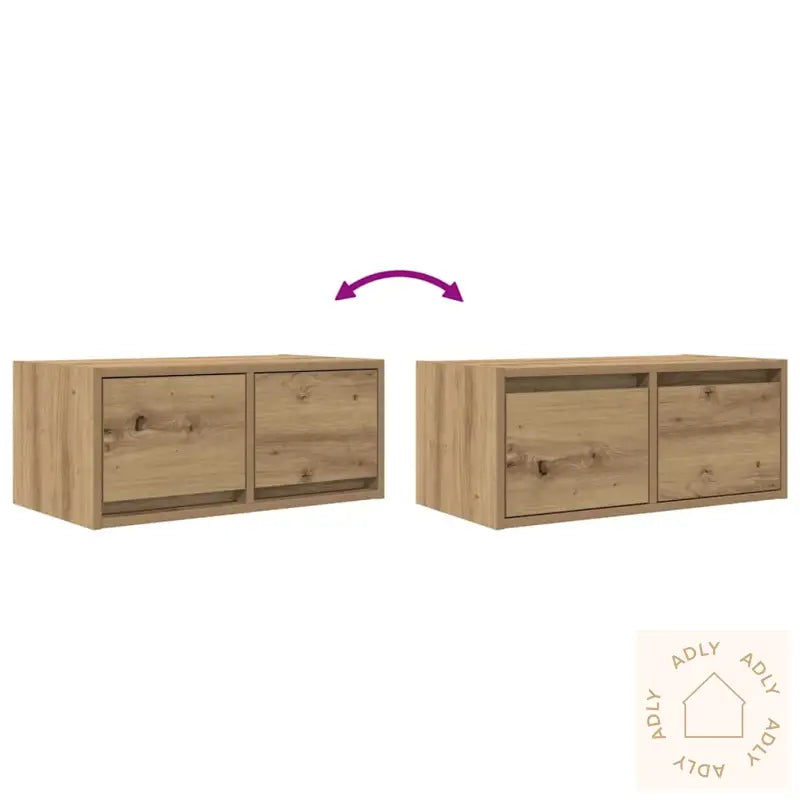 Tv-Benker 2 Stk Artisan Eik 60X31X25,5 Cm Konstruert Tre