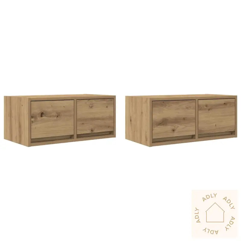 Tv-Benker 2 Stk Artisan Eik 60X31X25,5 Cm Konstruert Tre