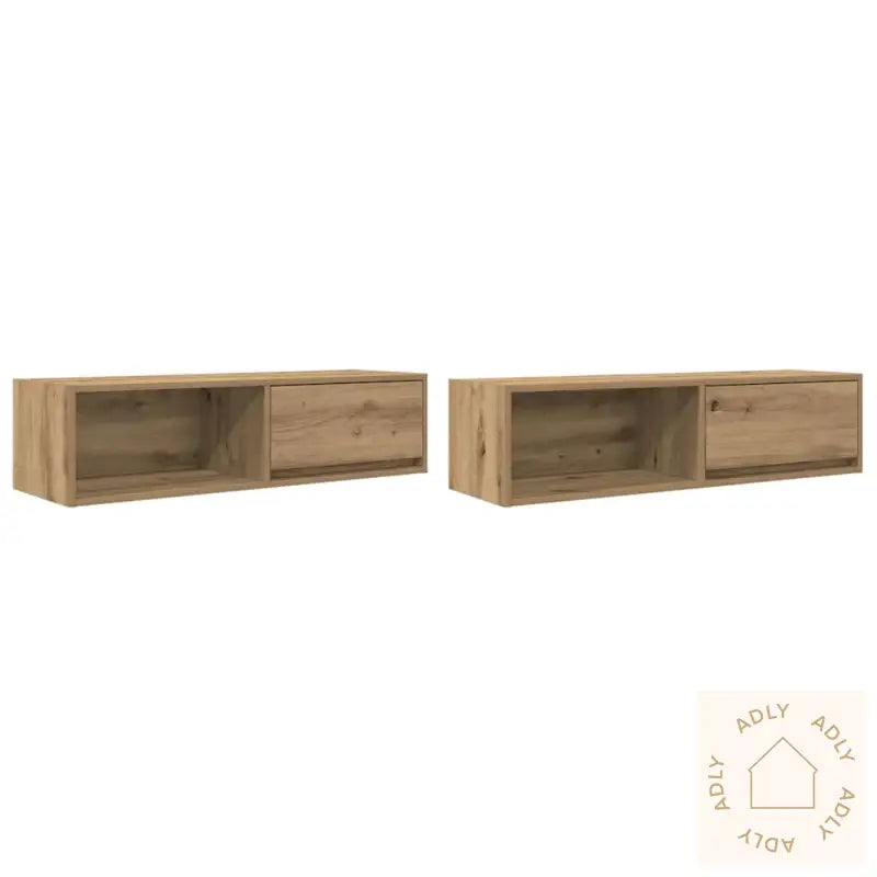 Tv-Benker 2 Stk Artisan Eik 100X31X25,5 Cm Konstruert Tre
