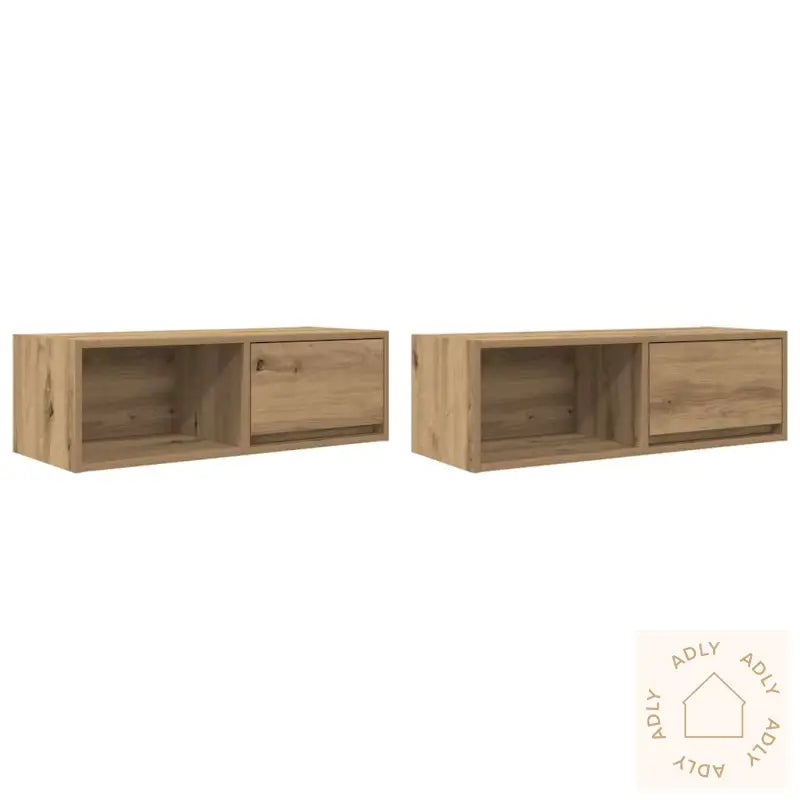 Tv-Benker 2 Stk Artisan Eik 80X31X25,5 Cm Konstruert Tre