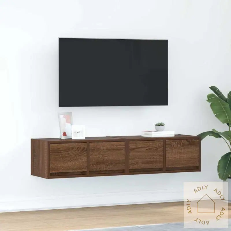 Tv-Benker 2 Stk Brun Eik 60X31X25,5 Cm Konstruert Tre