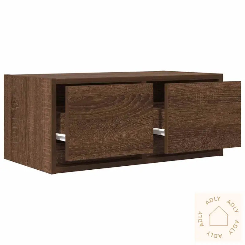 Tv-Benker 2 Stk Brun Eik 60X31X25,5 Cm Konstruert Tre