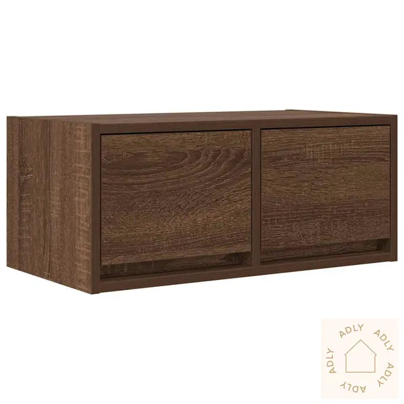 Tv-Benker 2 Stk Brun Eik 60X31X25,5 Cm Konstruert Tre