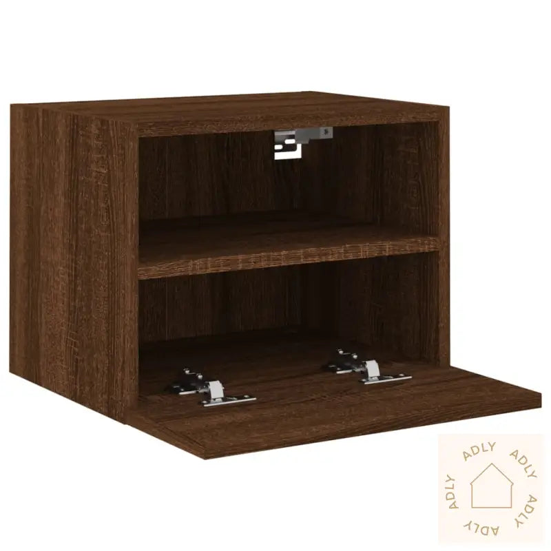 Vegghengte Tv-Benker 2 Stk Brun Eik 40X30X30 Cm Konstruert Tre
